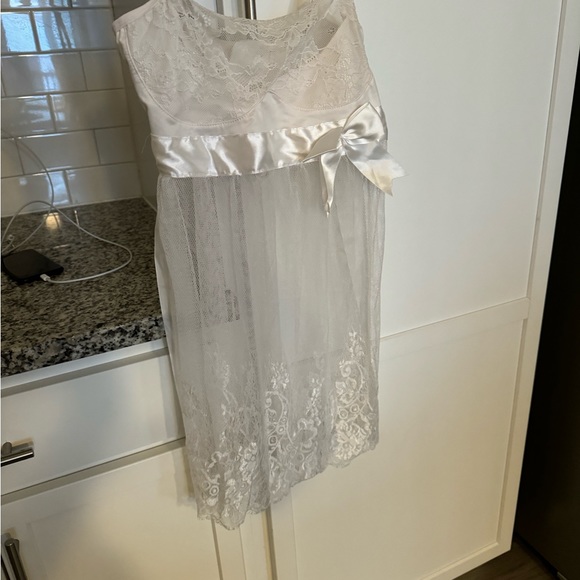 Vintage white lingerie slip mini dress - Picture 4 of 4